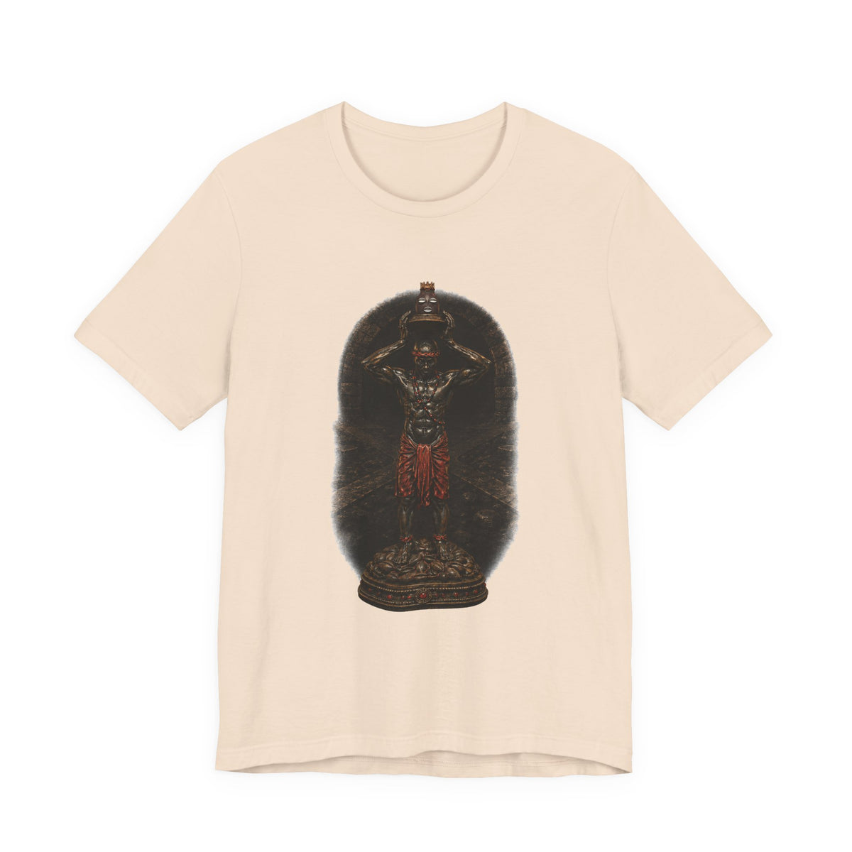 Elegguá Standing Crossroads Statue T-Shirt product mockup view 2