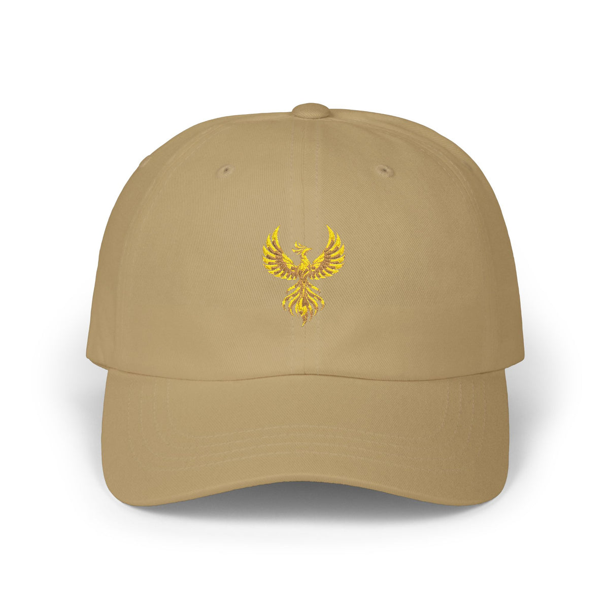 Oshún Phoenix Khaki Embroidered Cap product mockup