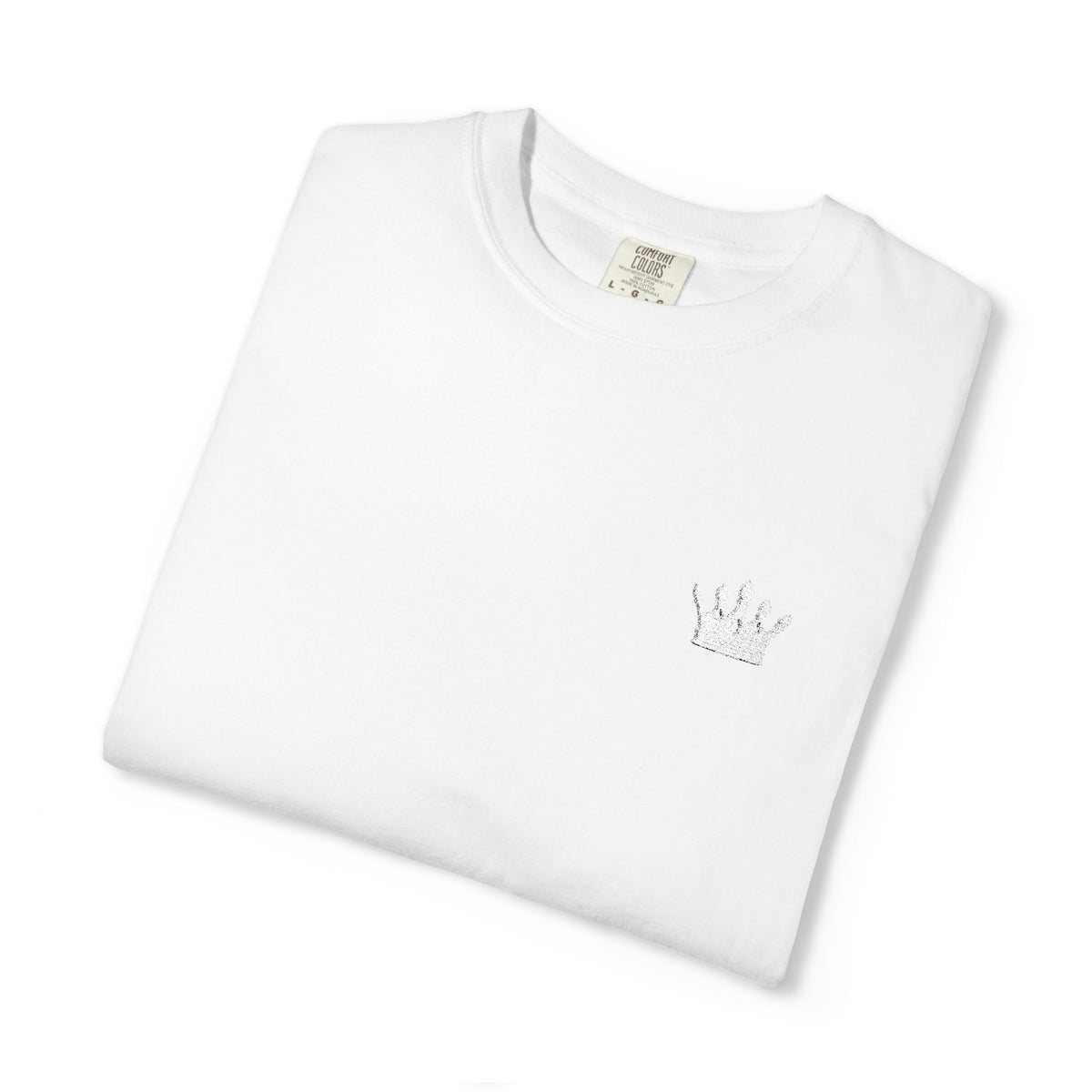 Iyawó White Crown Garment-Dyed Cotton T-Shirt product mockup view 4