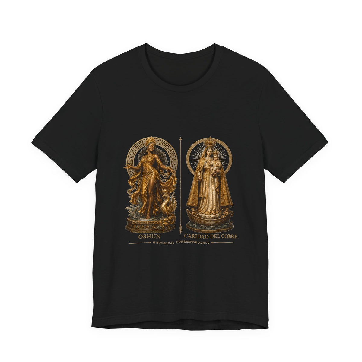 Oshún & Caridad del Cobre — Historical Correspondence T-Shirt product mockup view 2