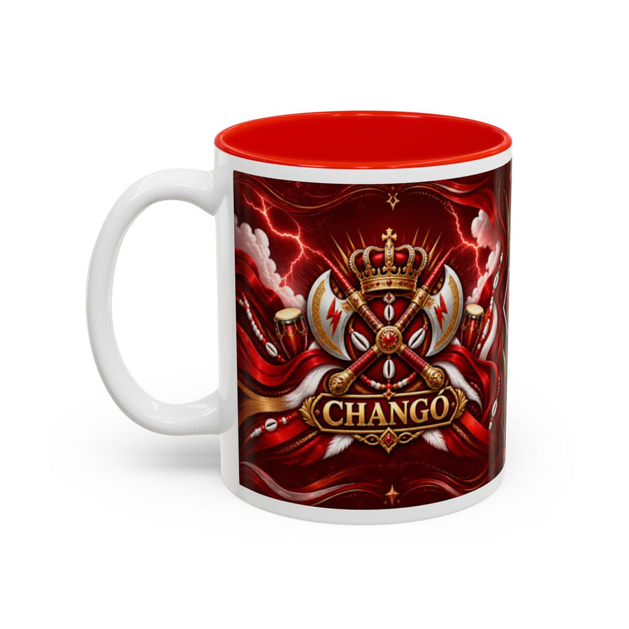 Changó Royal Crown & Double-Axe Named Symbol Accent Mug complete left-side view first accent color