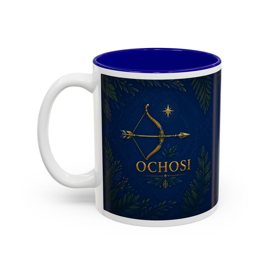 Ochosi Royal Bow & Arrow Named Symbol Accent Mug complete left-side view